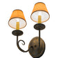 Meyda Lighting Jenna 12" 2-Light French Bronze Wall Sconce With Brown Parchment Shade