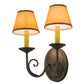 Meyda Lighting Jenna 12" 2-Light French Bronze Wall Sconce With Brown Parchment Shade