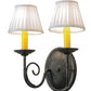 Meyda Lighting Jenna 12" 2-Light Smoke Wall Sconce With White Pleated Textrene Shade
