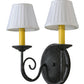 Meyda Lighting Jenna 12" 2-Light Smoke Wall Sconce With White Pleated Textrene Shade