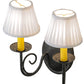 Meyda Lighting Jenna 12" 2-Light Smoke Wall Sconce With White Pleated Textrene Shade