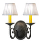 Meyda Lighting Jenna 12" 2-Light Smoke Wall Sconce With White Pleated Textrene Shade