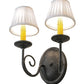 Meyda Lighting Jenna 12" 2-Light Smoke Wall Sconce With White Pleated Textrene Shade
