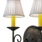 Meyda Lighting Jenna 12" 2-Light Smoke Wall Sconce With White Pleated Textrene Shade