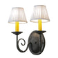 Meyda Lighting Jenna 12" 2-Light Smoke Wall Sconce With White Pleated Textrene Shade