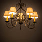 Meyda Lighting Jenna 22" 5-Light French Bronzed Chandelier With Beige Aged Celadon Textrene Shade
