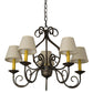 Meyda Lighting Jenna 22" 5-Light French Bronzed Chandelier With Beige Aged Celadon Textrene Shade