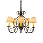 Meyda Lighting Jenna 22" 5-Light French Bronzed Chandelier With Beige Aged Celadon Textrene Shade