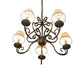 Meyda Lighting Jenna 22" 5-Light French Bronzed Chandelier With Beige Aged Celadon Textrene Shade