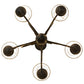 Meyda Lighting Jenna 22" 5-Light French Bronzed Chandelier With Beige Aged Celadon Textrene Shade