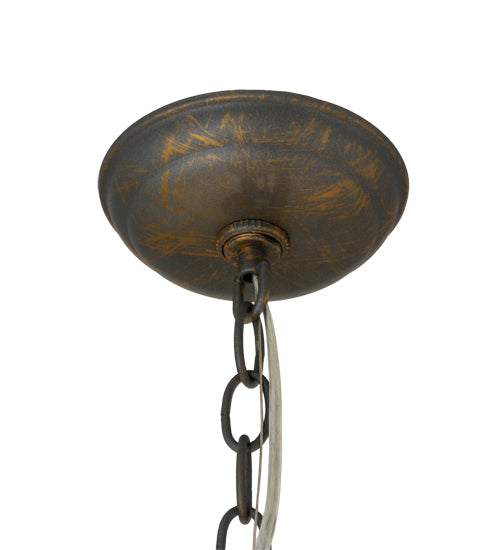 Meyda Lighting Jenna 22" 5-Light French Bronzed Chandelier With Beige Aged Celadon Textrene Shade