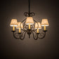 Meyda Lighting Jenna 25" 5-Light Golden Bronze Chandelier With Beige Aged Celadon Parchment Shade