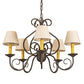 Meyda Lighting Jenna 25" 5-Light Golden Bronze Chandelier With Beige Aged Celadon Parchment Shade