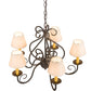 Meyda Lighting Jenna 25" 5-Light Golden Bronze Chandelier With Beige Aged Celadon Parchment Shade