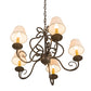 Meyda Lighting Jenna 25" 5-Light Golden Bronze Chandelier With Beige Aged Celadon Parchment Shade