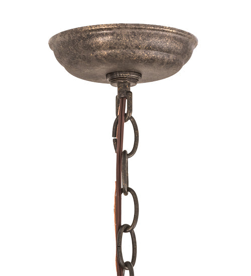 Meyda Lighting Jenna 25" 5-Light Golden Bronze Chandelier With Beige Aged Celadon Parchment Shade