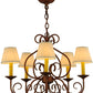 Meyda Lighting Jenna 26" 5-Light Autumn Leaf Chandelier With White Natural Textrene Shade