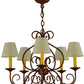 Meyda Lighting Jenna 26" 5-Light Autumn Leaf Chandelier With White Natural Textrene Shade