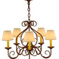 Meyda Lighting Jenna 26" 5-Light Autumn Leaf Chandelier With White Natural Textrene Shade