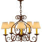 Meyda Lighting Jenna 26" 5-Light Autumn Leaf Chandelier With White Natural Textrene Shade