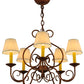 Meyda Lighting Jenna 26" 5-Light Autumn Leaf Chandelier With White Natural Textrene Shade