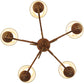 Meyda Lighting Jenna 26" 5-Light Autumn Leaf Chandelier With White Natural Textrene Shade