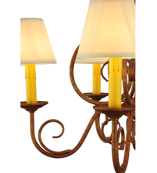 Meyda Lighting Jenna 26" 5-Light Autumn Leaf Chandelier With White Natural Textrene Shade