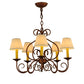 Meyda Lighting Jenna 26" 5-Light Autumn Leaf Chandelier With White Natural Textrene Shade