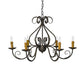 Meyda Lighting Jenna 36" 6-Light French Bronze Chandelier With Amber Faux Candlelight