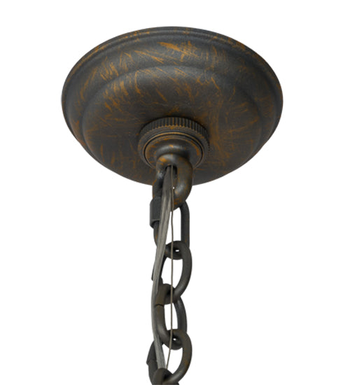Meyda Lighting Jenna 36" 6-Light French Bronze Chandelier With Amber Faux Candlelight