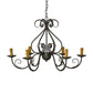 Meyda Lighting Jenna 36" 6-Light French Bronze Chandelier With Amber Faux Candlelight