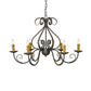 Meyda Lighting Jenna 36" 6-Light French Bronze Chandelier With Amber Faux Candlelight