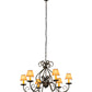 Meyda Lighting Jenna 36" 6-Light French Bronze Chandelier With Brown Parchment Shade