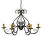 Meyda Lighting Jenna 36" 6-Light French Bronze Chandelier With Brown Parchment Shade