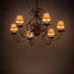 Meyda Lighting Jenna 36" 6-Light French Bronze Chandelier With Brown Parchment Shade