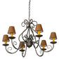 Meyda Lighting Jenna 36" 6-Light French Bronze Chandelier With Brown Parchment Shade