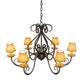 Meyda Lighting Jenna 36" 6-Light French Bronze Chandelier With Brown Parchment Shade