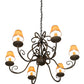 Meyda Lighting Jenna 36" 6-Light French Bronze Chandelier With Brown Parchment Shade