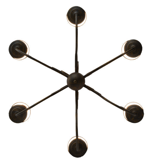 Meyda Lighting Jenna 36" 6-Light French Bronze Chandelier With Brown Parchment Shade