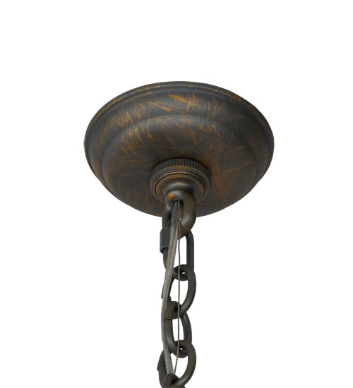 Meyda Lighting Jenna 36" 6-Light French Bronze Chandelier With Brown Parchment Shade