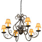 Meyda Lighting Jenna 36" 6-Light French Bronze Chandelier With Brown Parchment Shade