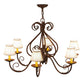 Meyda Lighting Jenna 36" 6-Light Rusty Nail Chandelier With Beige Natural Textrene Shade