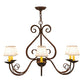 Meyda Lighting Jenna 36" 6-Light Rusty Nail Chandelier With Beige Natural Textrene Shade