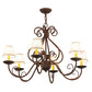 Meyda Lighting Jenna 36" 6-Light Rusty Nail Chandelier With Beige Natural Textrene Shade