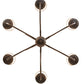 Meyda Lighting Jenna 36" 6-Light Rusty Nail Chandelier With Beige Natural Textrene Shade