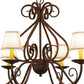 Meyda Lighting Jenna 36" 6-Light Rusty Nail Chandelier With Beige Natural Textrene Shade