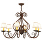 Meyda Lighting Jenna 36" 6-Light Rusty Nail Chandelier With Beige Natural Textrene Shade
