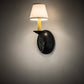 Meyda Lighting Jenna 5" Flat Black Wall Sconce With Beige Natural Linen Shade