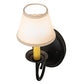 Meyda Lighting Jenna 5" Flat Black Wall Sconce With Beige Natural Linen Shade