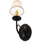 Meyda Lighting Jenna 5" Flat Black Wall Sconce With Beige Natural Linen Shade